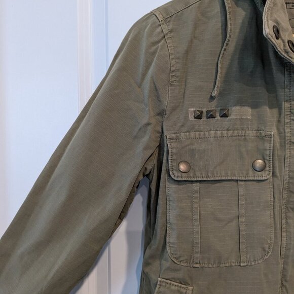 J. Crew Jacket Women's Small Green 720 Hooded Utility Cotton Military Style Coat - Picture 10 of 16